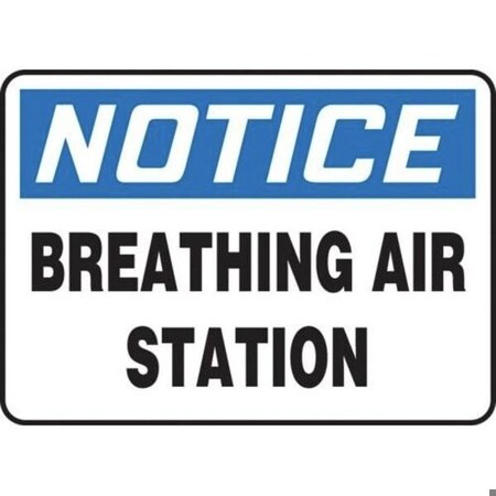Accuform BREATHING AIR STATION, Adhesive Dura-Poly, 7 in x 10 in, Adhesive MFSD819XV